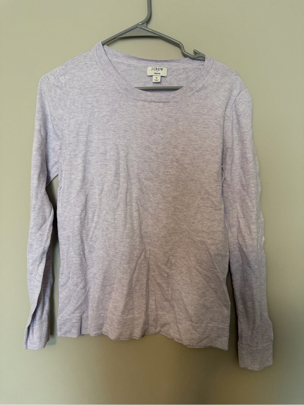 J.Crew Teddie Crewneck Sweater Light Purple / Lavender Knit Pullover Small S